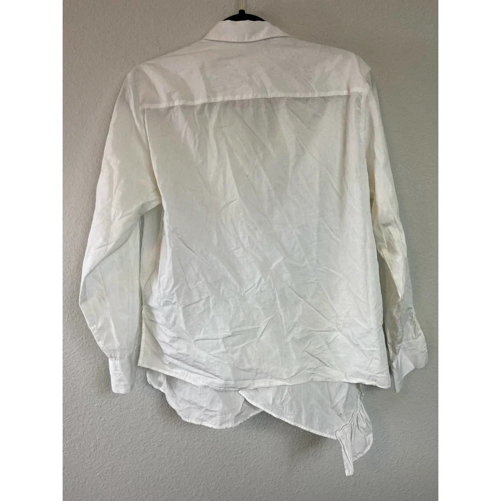 Zara asymmetric western ruffle long sleeve blouse with tassle detail size L